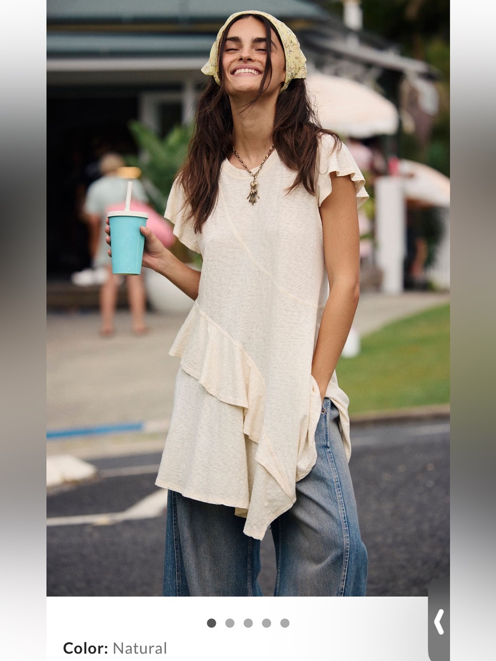 Free People Zoa Mini Dress in color Natural